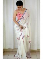 Mono Cotton White Daily Wear Printed Saree